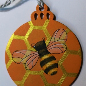 Hand painted honey bee wall hanging
