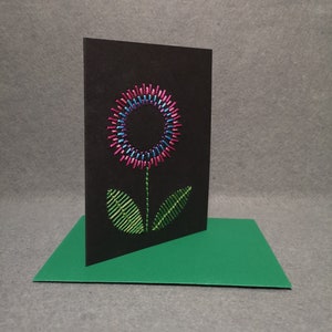 Hand stitched flower card
