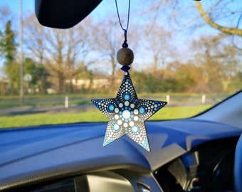 rear view mirror charm - cute boho oil scent air freshener - campervan décor - match to your vehicle