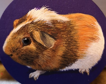 custom, hand painted, personalised guinea pig portrait, ornament