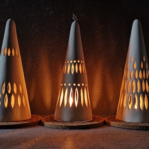 ceramic tree lantern - christmas decor - centre piece tea light holder - festive light - handmade