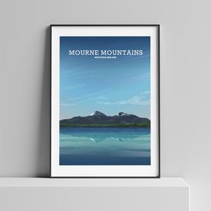Mourne Mountains | Mourne Print | Mourne Poster | Slieve Donard | Slieve Gullion | Northern Ireland a4/a3/a2 size by Hillview Prints