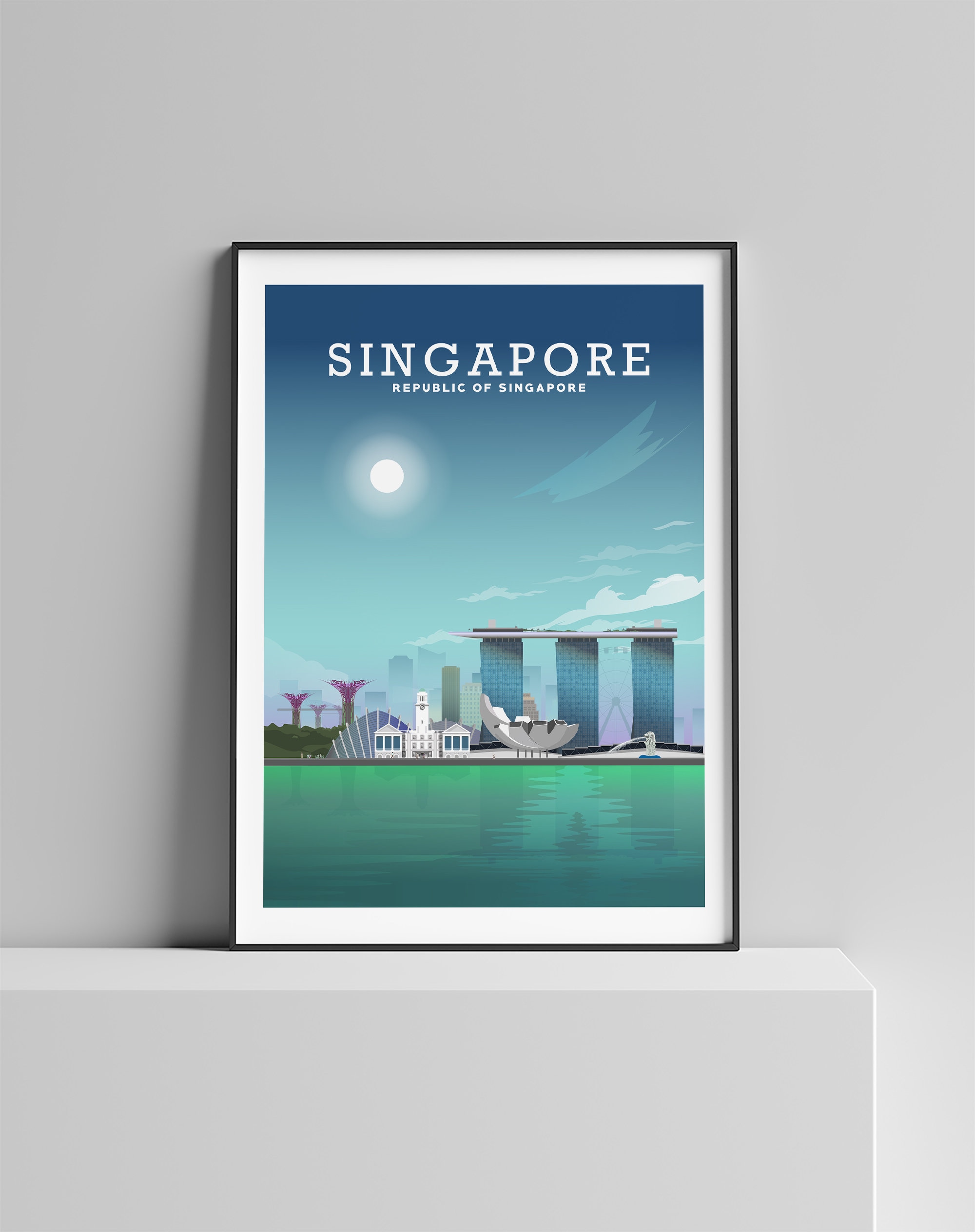 Singapur Poster Singapur Poster Singapur Stadtlandschaft Etsy