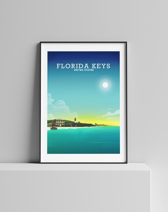 Florida Keys Print, Key West Florida, Florida Keys Poster,  Florida Gifts, Florida Sunset, Key Largo, Florida USA, Florida Wall Art