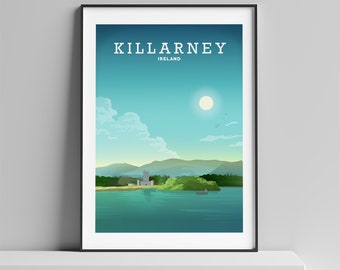KILLARNEY IRELAND, County Kerry Art, Travel Print Ireland, Killarney Art Print, Irish Living Room, Irish National Park, Ireland Art  Irish