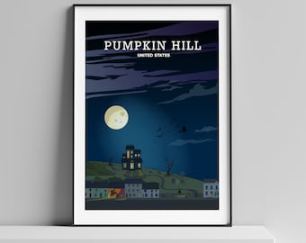 Halloween Print, Halloween Poster, Halloween Decor, Halloween Wall Art, Halloween Art, Witch Art, Haunted House, Halloween Gifts