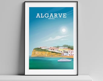 Impressão Algarve Portugal, Cartazes de Viagem