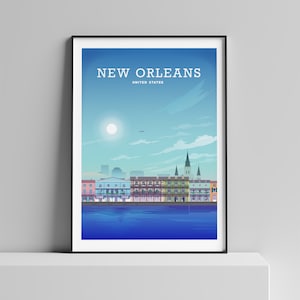 New Orleans Poster, New Orleans Print, New Orleans USA, New Orleans Art, French Quarter, Louisiana, USA Travel Poster, USA Travel Print