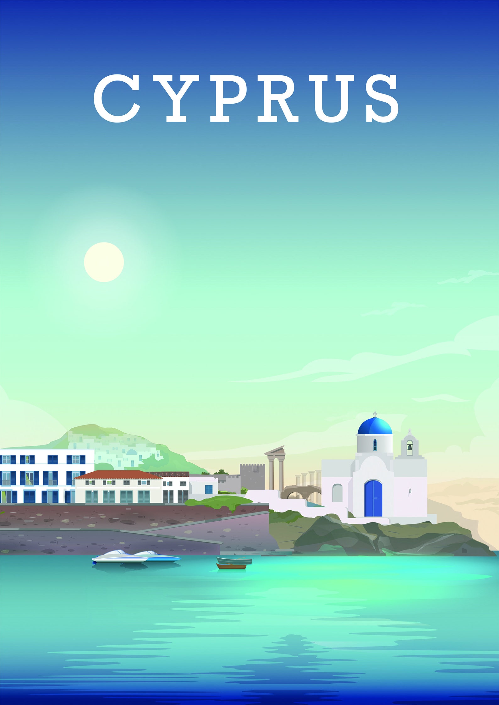 Cyprus Print Cyprus Poster Cyprus Travel Print Ayia Napa Etsy