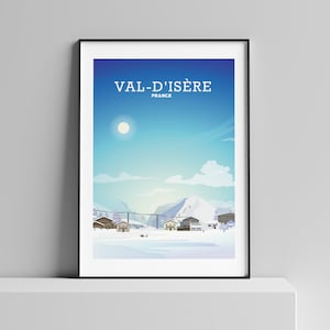 Val D&#39;isere Poster, Val d’Isère Print, Skiing Art, Snowboarding Decor