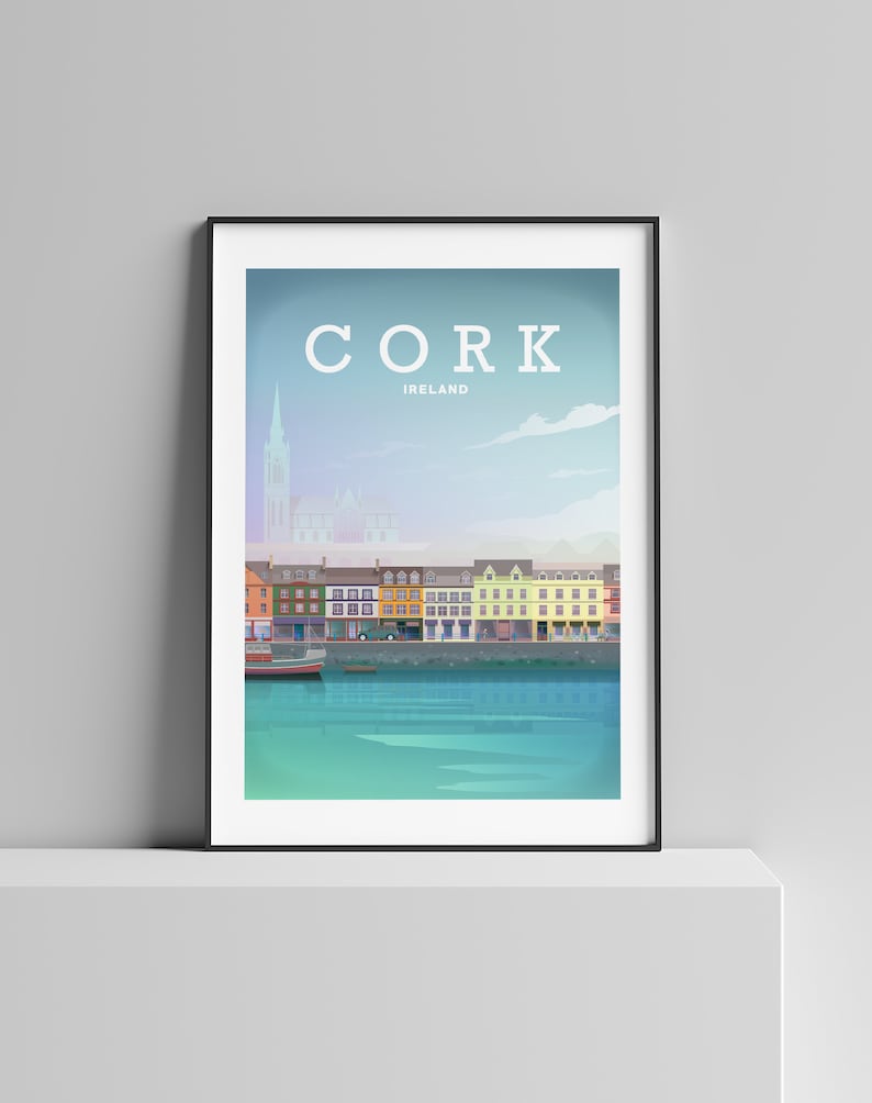 CORK IRELAND ART Cork Travel Poster Cobh Day View River Etsy