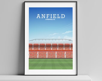 Anfield Print, Liverpool Poster, Liverpool FC, Football Stadium