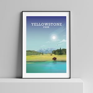 Yellowstone Park, National Park Poster,  Yellowstone National Park Art