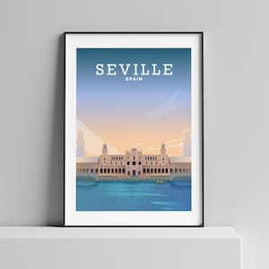 Seville Spain, Seville Print, Spanish Poster, Seville Art, Spanish Travel Print,  Seville Andalusia, Spanish Art, Spain Drawing