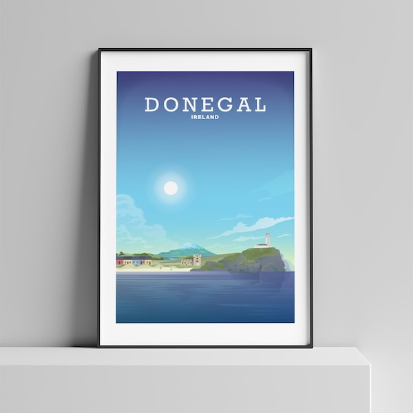 Donegal Print | Donegal Poster | Donegal Ireland | Bundoran | Innishowen | Rossnowlagh | Downings | Errigal a4/a3/a2 size by Hillview Prints