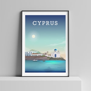 Cyprus Print, Cyprus Poster, Cyprus Travel Print, Ayia Napa, Nicosia, Limassol, Larnaca, Paphos,