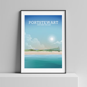 Portstewart Print. Portstewart Poster, Northern Ireland A1/A2/A3/A4 size, 100% recycled paper by Hillview Prints
