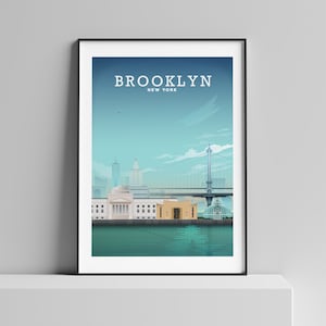 Brooklyn Poster, New York Print, Brooklyn Bridge, Brooklyn Print, DUMBO, USA Travel Print by Hillview Prints