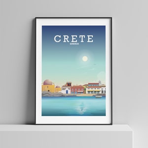 Crete Print, Greece Poster,  Greek Islands Art, Travel Art, Travel Print