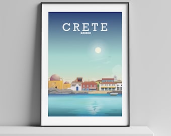Crete Greece Art Print, Island Travel Poster