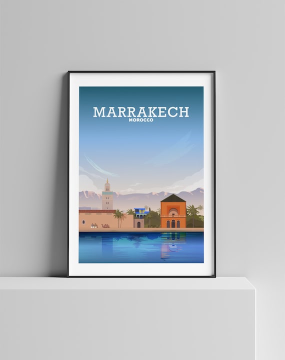 Marrakesh Morroco, Marrakech Poster, Marrakesh Print, Morocco Art, North African Art, Marrakech Decor