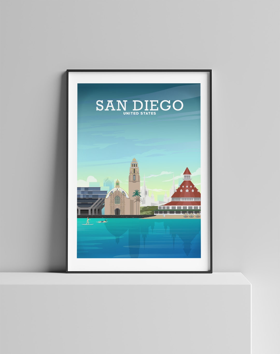 San Diego Print San Diego Poster San Diego California Ocean Etsy UK