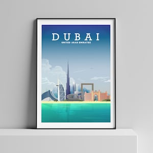 DUBAI Print. DUBAI Poster, A1/A2/A3/A4 size, 100% recycled paper by Hillview Prints