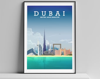 DUBAI Print. DUBAI Poster, A1/A2/A3/A4 size, 100% recycled paper by Hillview Prints