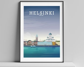 Helsinki Print, Helsinki Poster, Finland Art par Hillview Prints