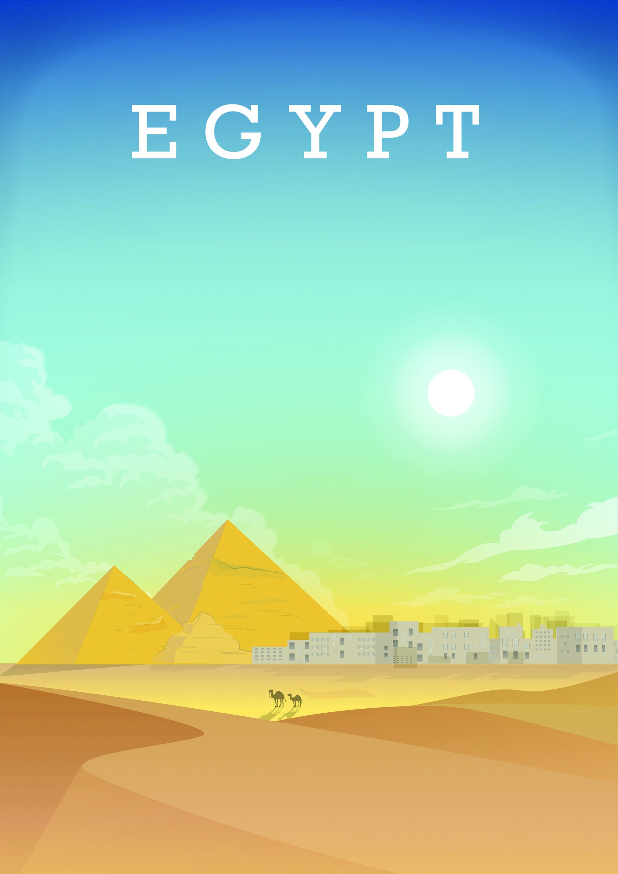 The Pyramids Egypt Print Egypt Poster Egypt Travel Poster Etsy