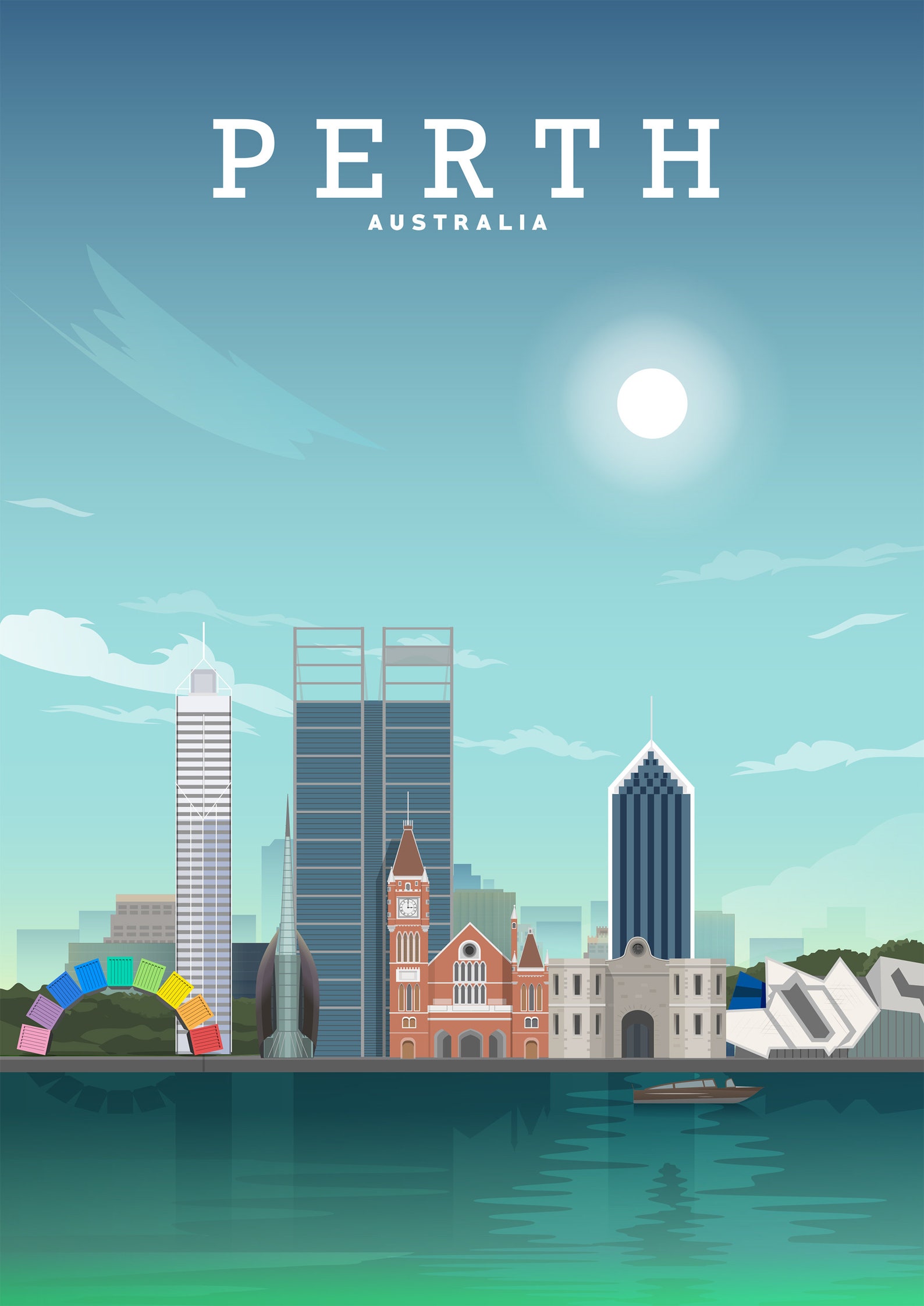 Perth WA Perth Australia Perth Print Perth Poster Etsy