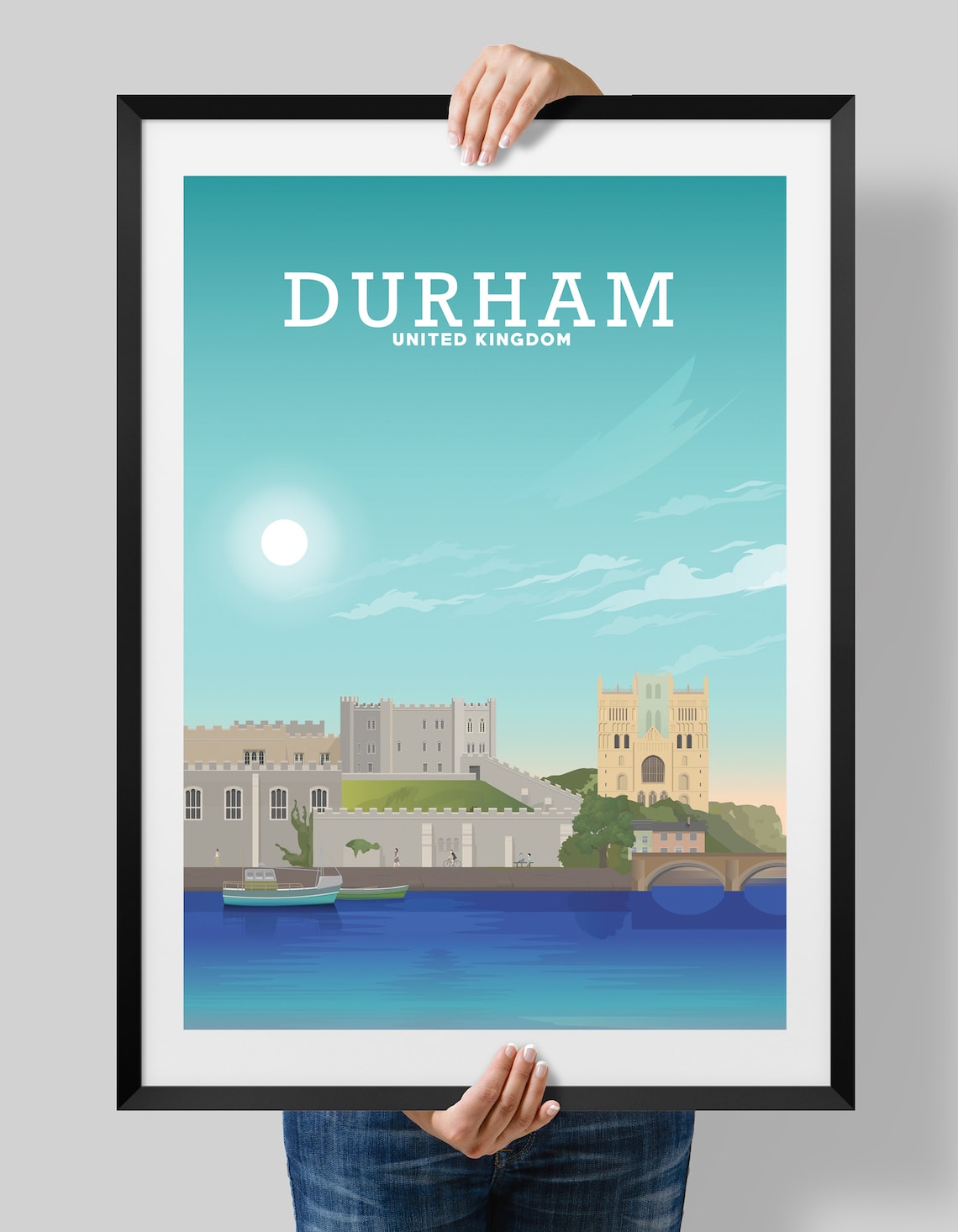 Durham Poster County Durham Print Durham University River Etsy