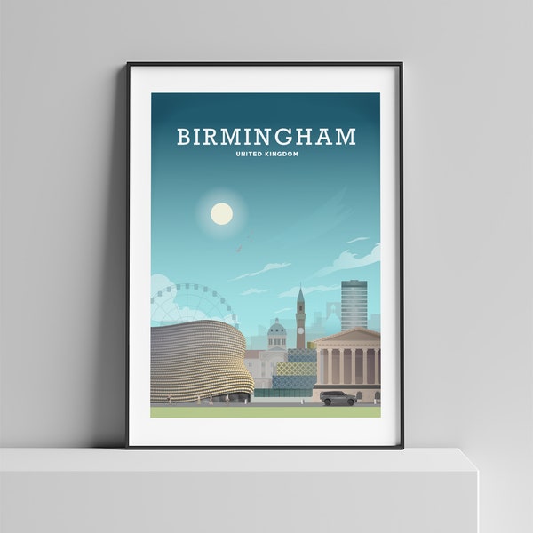 Birmingham Art, Art anglais, Birmingham Art Print, Birmingham Wall Art, Birmingham UK, Living Room Art, Wall Hanging, Range Rover, Midlands