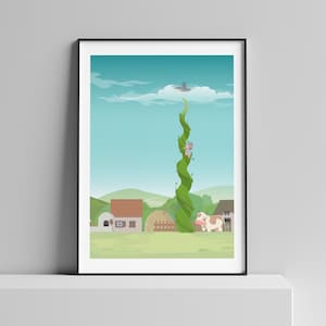 Jack and the Beanstalk, Fairy Tales Art, Kids Bedroom Prints, Childs Print