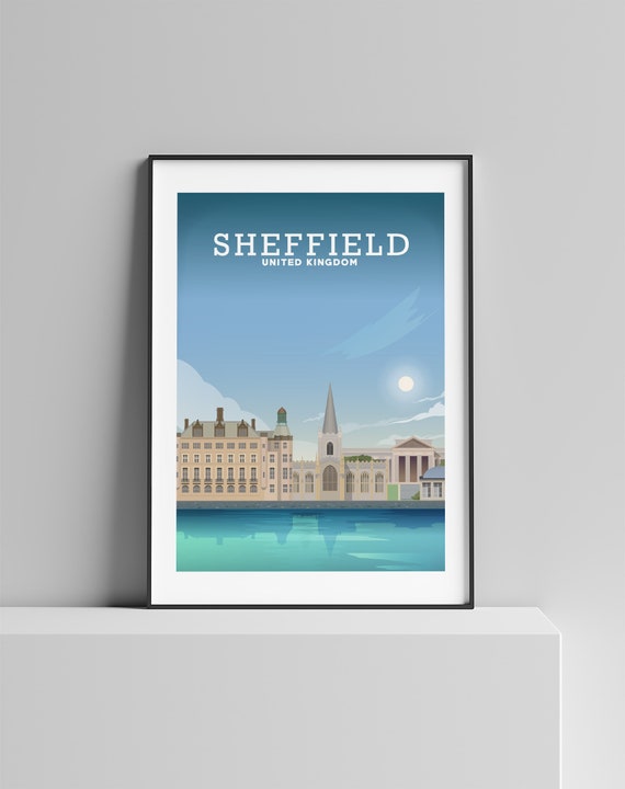 Sheffield Print, Sheffield Poster, Yorkshire Poster, Travel Wall Art, Steel City Poster, Office Wall Art, Wall Art Poster