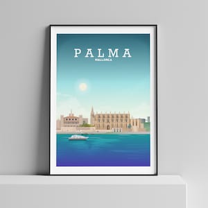 Palma Travel Print, Majorca Travel Poster, Palma Mallorca Print, Spanish Travel Print