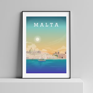 Malta Print, Malta Poster, Malta Art, Malta Gifts, Malta Travel Poster, Malta, Malta Vintage Poster, Malta Painting, Malta Wedding,