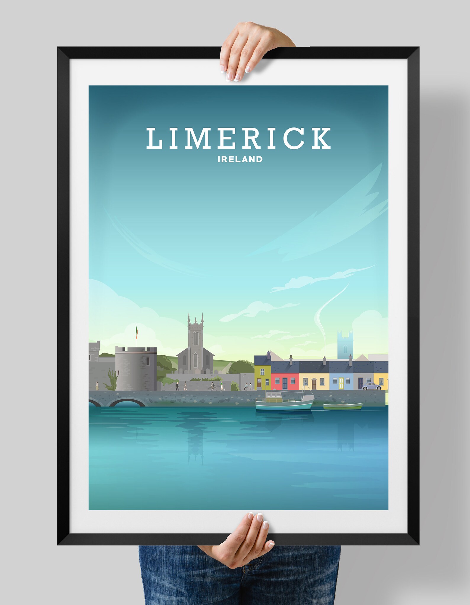 Limerick Print Limerick Poster Limerick Art Limerick Map Etsy Ireland