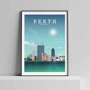 Perth WA, Perth Australia, Perth Print, Perth Poster, Australia Print, Australia Poster, Travel Print, Wall Art, Home Decor, Australia Art