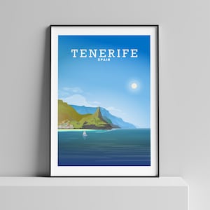 Tenerife Print, Tenerife Poster, Los Christianos, Playa de las Américas, Spanish Islands, Canary Islands