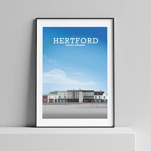 Hertford England, Hertfordshire Print, English Poster