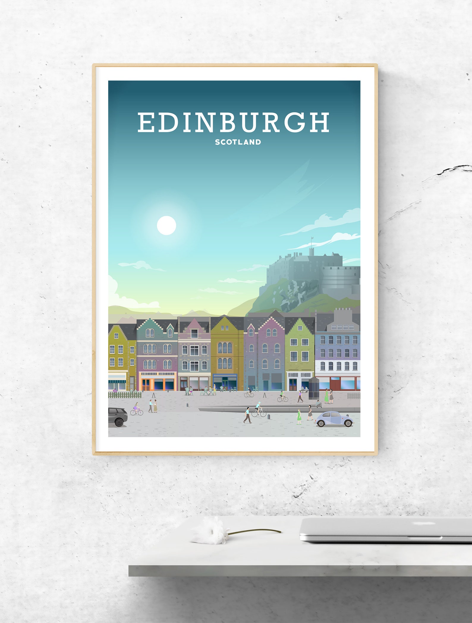 EDINBURGH Art Print, Vintage Travel Poster, Edinburgh Scotland ...