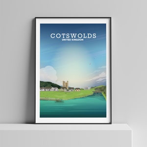 Cotswolds Print, Cotswolds Poster, Cotswolds Wall Art, Cotswolds England, Cotswolds Painting, Cotswolds Village, Poster Print, Office Decor
