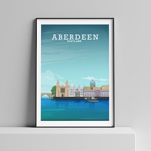 Aberdeen Scotland, Aberdeen Poster, Aberdeen Print, Scotland Poster, Scotland Print, Aberdeen Art, Wall Art, Wall Decor, Scottish Gifts