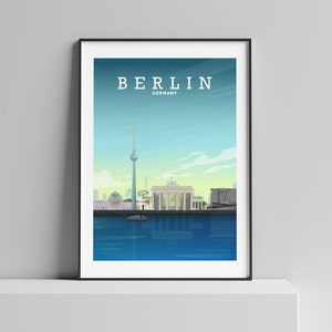 Berlin Print, Berlin Poster, Berlin Germany, A2, A3, A4 prints on recycled paper by Hillview Prints
