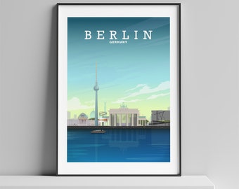 Berlin Print, Berlin Poster, Berlin Germany, A2, A3, A4 prints on recycled paper by Hillview Prints