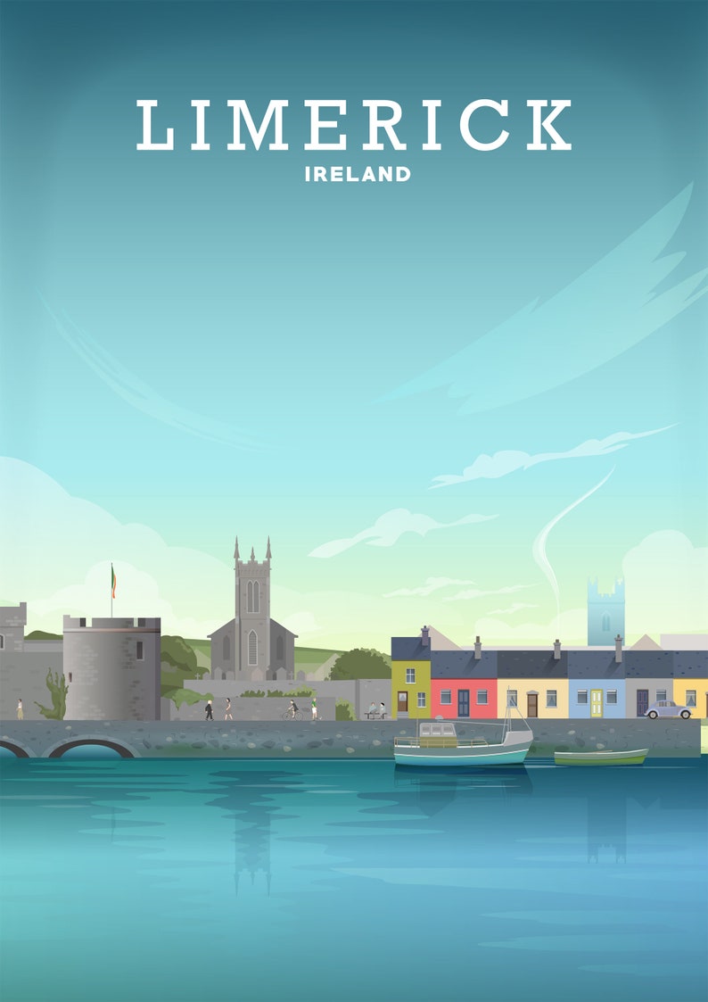 Limerick Print Limerick Poster Limerick Art Limerick Map Etsy