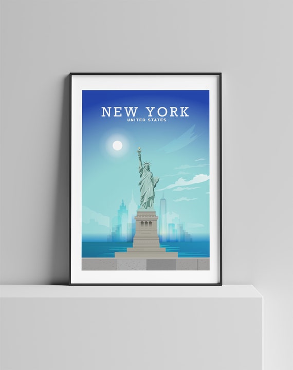 Statue Of Liberty Print, New York Poster, Big Apple Art