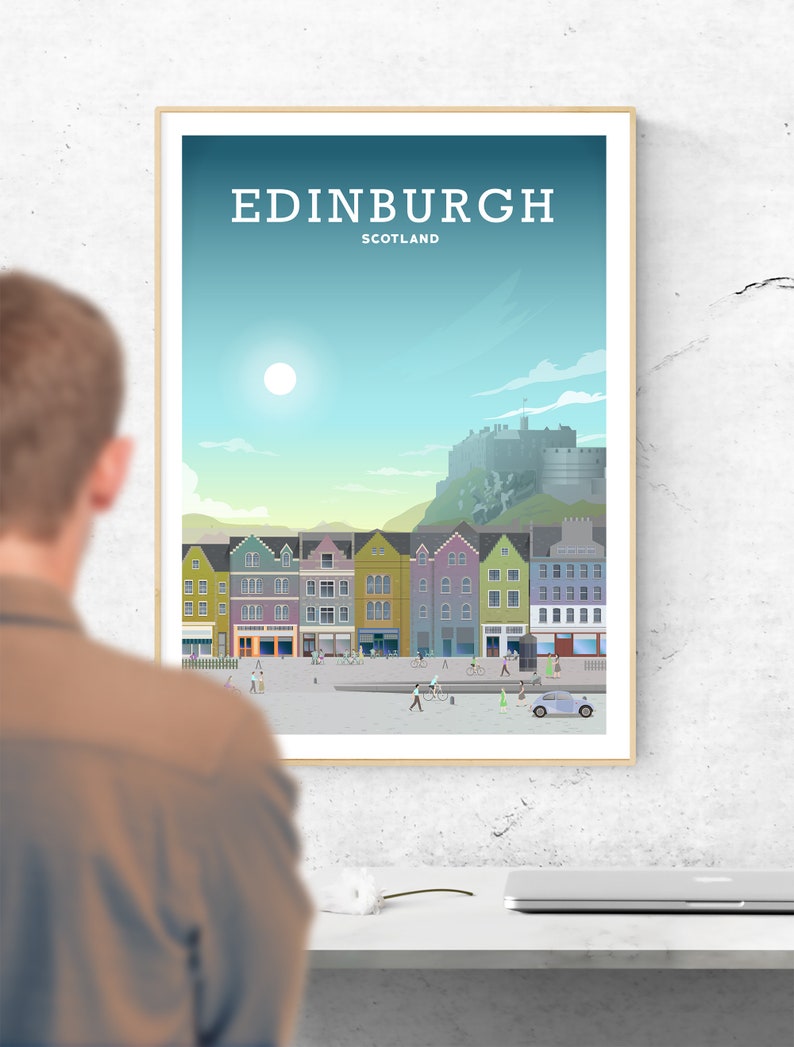 EDINBURGH Art Print Vintage Travel Poster Edinburgh Etsy UK