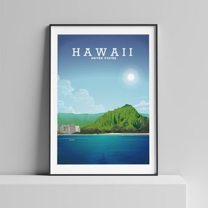 Hawaii Print, Hawaii Poster, Honolulu Art, Hawaiian Gifts, Hawaiian Decor